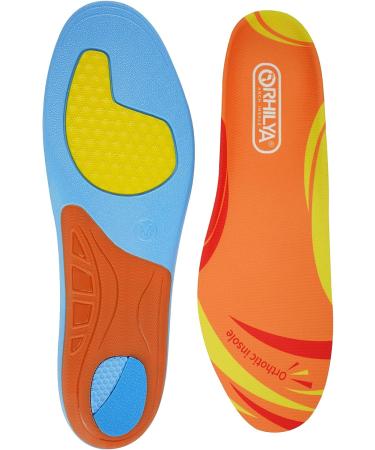 ORHILYA Orthotic Insole for Flat Feet & Plantar Fasciitis Pain Relief - Arch Support Gel Insert for Work Boots, Athletic Shoes, Running, Hiking - Men 6-7.5 / Women 8-9.5 - Buy Online on GoSupps.com