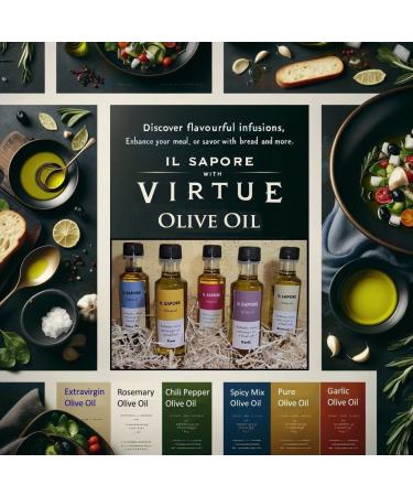  Il Sapore Il Sapore Virtue Oil Extra Virgin Olive Oil Infused with Spices 5 x 100ml Bottles - Buy Online on GoSupps.com
