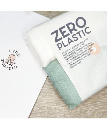 Little Giggles Co. 2-Pack Large Bamboo Muslin Cloths - 120x120cm - Baby Receiving Blankets in White & Turquoise - Newborn Swaddle Wrap & Essentials - Buy Online on GoSupps.com
