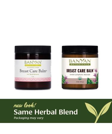 Banyan Botanicals Breast Care Balm - Organic Herbal Salve with Tulsi & Palmarosa for Lymph Massage & Breast Health - Non-GMO & Petroleum-Free - 4 oz - Buy Online on GoSupps.com