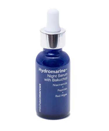 Michael Marcus Hydromarine Night Serum with Bakuchiol Niacinamide Peptides & Algae Improve the Skin Tone Renew Skin Anti-Wrinkle & Skin Brightening Face Serum for Women & Men (30ml 1 fl. oz) Hydromarine Night Serum