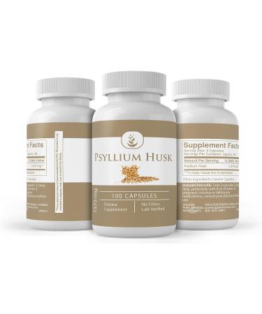 Pure Psyllium Husk Capsules (100 ct) - Fiber Supplement, Lab Verified - Buy Online on GoSupps.com