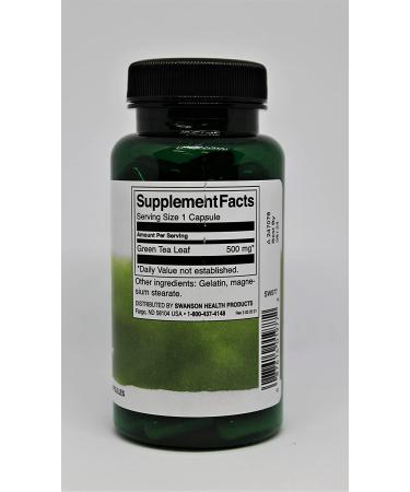 Swanson Green Tea Extract 500mg - Antioxidant-Rich Weight Management Supplement - 100 Capsules (2 Pack) - Buy Online on GoSupps.com