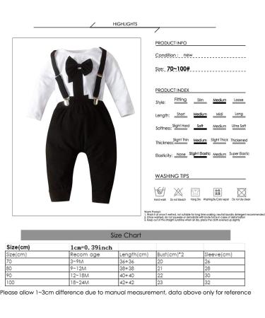 Haokaini Baby Boy 1st Birthday Bow Tie Romper Cake Smash Outfit Black 12-18M - Buy Online on GoSupps.com