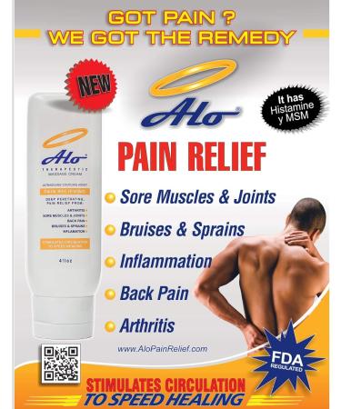 ALO Pain Relief Cream Therapy (4 oz) | Arthritis, Back Pain, Sciatica Relief | Plantar Fasciitis, Tennis Elbow, Sore Muscles | Inflammation Relief | Acute and Chronic Pain | 4 Fl Oz (Pack of 1) - Buy Online on GoSupps.com