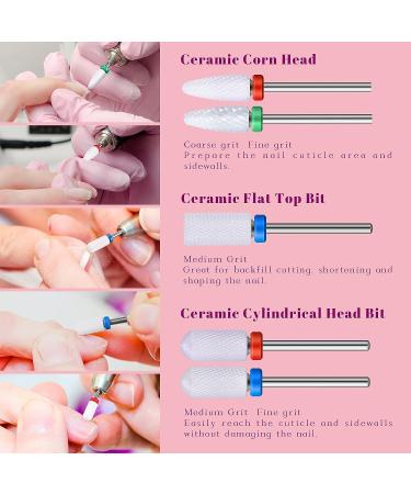 30-Piece Nail Drill Bits Set | Ceramic and Diamond File Bits for Cuticle Removal, Acrylic, Gel Nails | Manicure Pedicure Kit with Storage Box - Buy Online on GoSupps.com