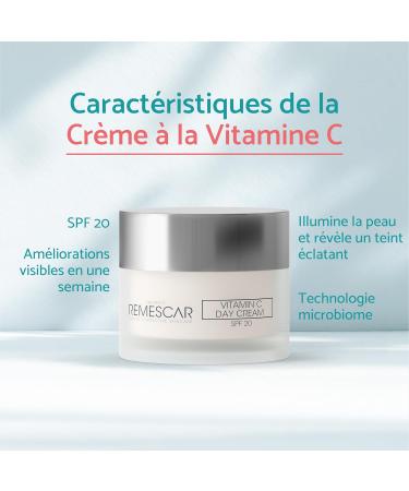 Remescar Vitamin C Day Cream SPF 20 50 ml - Nourishes and hydrates your skin - Anti-Wrinkle Face Cream for Women and Men - Buy Online on GoSupps.com