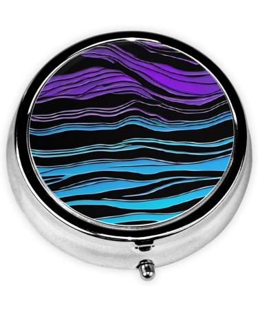 Buy Purple Blue Green Camouflage Zebra Stripes Mini Pill Box 3 Compartment Organizer for Travel & Home Use - Buy Online on GoSupps.com