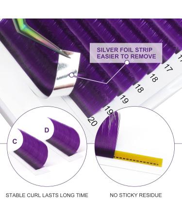 Buy Purple Volume Lash Extensions | Easy Fan Colored Eyelash Extensions - D-0.07 15-20 Mix - Buy Online on GoSupps.com