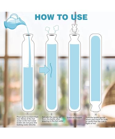 Bringluck2u Long Hot Water Bottle - 2L Soft Cover for Neck & Shoulder Relief | Dark Gray Knitted - 72cm x 12cm - Buy Online on GoSupps.com