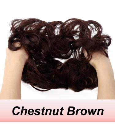 JJstar Messy Hair Bun Scrunchies - Chestnut Brown Chignon for Women and Girls - Buy Online on GoSupps.com