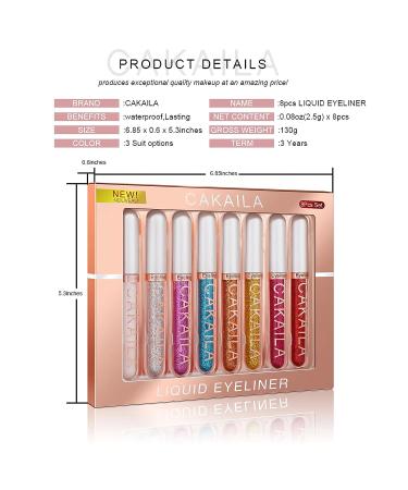 Sparkle All Day: Sumeitang 8 Colors Glitter Eyeliner Set - Waterproof, Longlasting & High Pigmented Eyeliner Kit - Buy Online on GoSupps.com