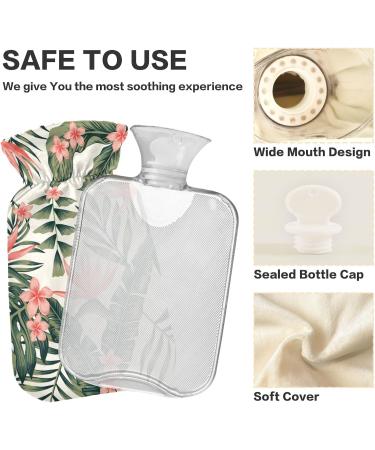 Naanle Tropical Flower Palm Hot Water Bottle 2L - Ideal for Menstrual Cramps Pain Relief & Heat Therapy - Buy Online on GoSupps.com