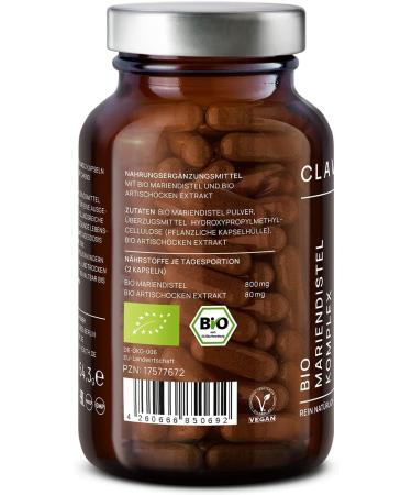 Organic Mary Thistle Capsules with Artichoke Extract - High Dose Silymarin - 120 Vegan Capsules for 60 Days - Buy Online on GoSupps.com