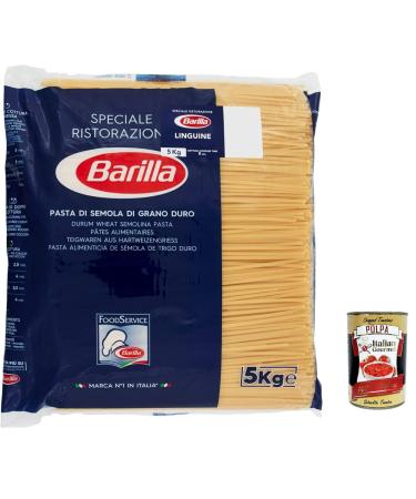Italian Gourmet E.R. Barilla Linguine Ristorante Pasta No. 98 5 kg pack of Italian pasta + Italian Gourmet Polpa