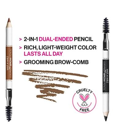 Wet N Wild Color Icon Eyebrow Pencil - 2-in-1 Long-Lasting Double Tip & Comb | Best Eyebrow Makeup for Perfect Brows - Buy Online on GoSupps.com