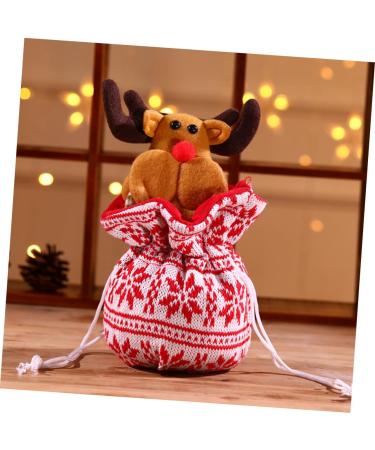 KOMBIUDA 1pc Bags Candy Christmas Hanging Adorable Ornament Knitted Kids Portable Storage Bag Elk - Buy Online on GoSupps.com