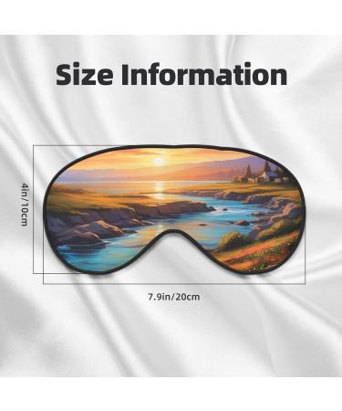 Soft Sunset Flower Field Printed Eye Mask | Adjustable Light Blocking Sleep Mask | Breathable Double-Sided Design - Buy Online on GoSupps.com