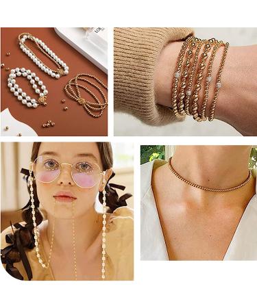 PandaHall 300pcs 4mm 14K Gold Plated Brass Spacer Beads for Jewelry Making - Round Smooth Seamless Loose Metal Beads for Summer Accessories - Buy Online on GoSupps.com
