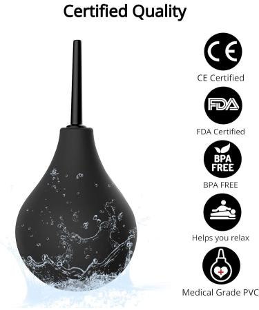 T2 224ml Enema Bulb Kit for Men and Women - CE & FDA Certified Anal Douche Cleanse Kit for Constipation Colon Cleanse - 2 Detachable Slim Nozzles (Soft & Hard) - Buy Online on GoSupps.com