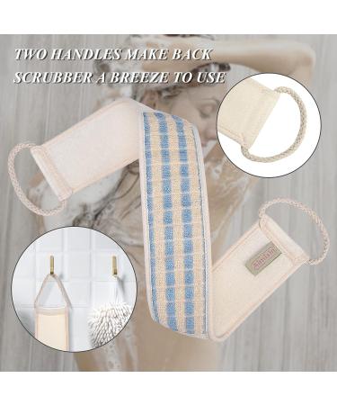 Aimisin Double Sided Linen Back Scrubber for Shower - Exfoliating Long Back Strap for Deep Cleanse and Body Massage - Buy Online on GoSupps.com