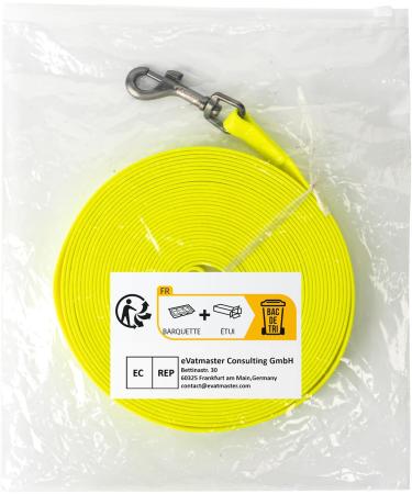 Toozey Waterproof Drag Line for Dogs - 3m 5m 7m 10m 15m 20m - Robust Leash with Hand Loop & Mains Bag - Perfect for All Dog Sizes - Neon Yellow - Buy Online on GoSupps.com