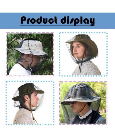 Midge Head Net 4 PCS Mosquito Head Net Black and Green Midge Head Net Protecting Cover Fine Mesh Insect Netting Mosquito Head for Travelling Outdoor Hiking Camping and Climbing - Buy Online on GoSupps.com
