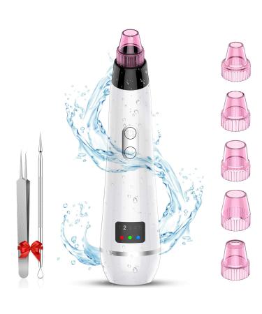 BESTOPE Blackhead Remover Pore Vacuum Electric Blackhead Vacuum Cleaner Blackhead Extractor Tool Device Comedo Removal Suction Beauty Device with Beauty Lamp  2 Blackhead Extractor Tool  Snow White
