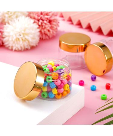 16-Count Clear Leak Proof Plastic Slime Jars with Gold Lids - 2 oz Refillable Containers for Travel, Cosmetics, Lotions, and Creams - Buy Online on GoSupps.com