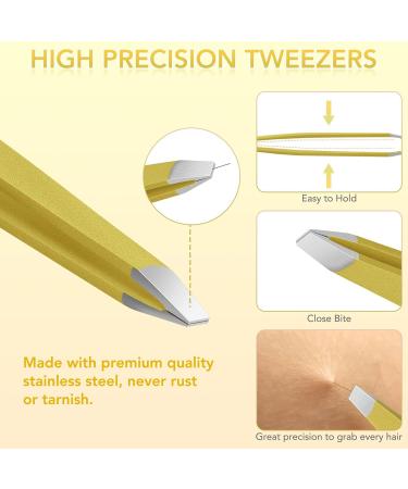Tweezers Set for Facial Hair Removal Women 8Pcs Precision Eyebrow Tweezers Nail Clipper Set Eyebrow Plucker Men for Ingrown Hair Removal (Champagne Colour) - Buy Online on GoSupps.com