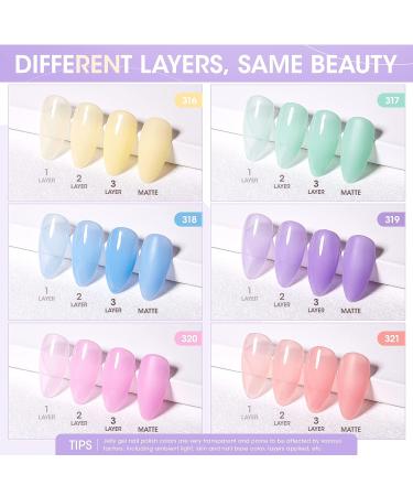 Gellen Gel Nail Polish Kit - 6 Colors Macaron Jelly Set with UV Nail Light | 36W Lamp, Starter Kit for Manicure - Soak Off Gel Polish Set - Buy Online on GoSupps.com