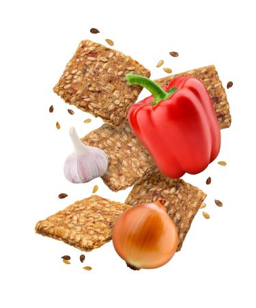 Flackers Organic Flax & Fonio Ancient Grain Crackers - Garden Vegetable - 4.5 Oz. - Buy Online on GoSupps.com