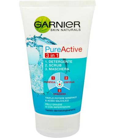 Garnier - Pure Active 3 in 1 - Gel Detergente Scrub Anti Imperfezioni 150 ml - Buy Online on GoSupps.com