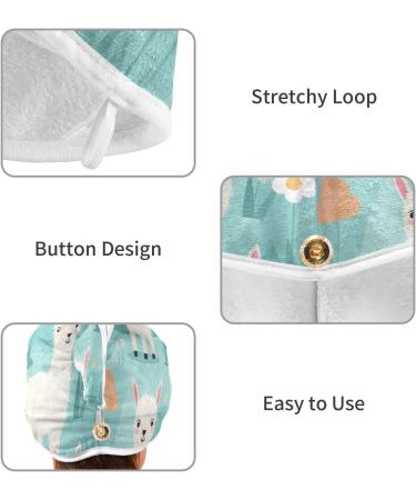 Llama Alpaca Hair Towel 2 Pack - Super Absorbent Quick Dry Hair Turbans for Women & Girls - Buy Online on GoSupps.com