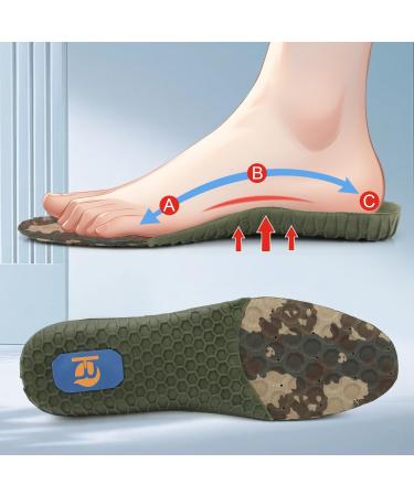 220+ lbs Camouflage Sports Insoles - High Arch Support for Flat Feet & Heel Spur Relief | Unisex Running & Walking Inserts (M(7-9.5 - Buy Online on GoSupps.com