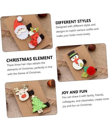 FRCOLOR 16 Sets Christmas Suit Hairpin Snowman Hair Clips Holiday Hair Santa Clause Suit Xmas Stocking Fillers Xmas Snowflake Barrettes Christmas Decor Kids Hair Pin Iron Elk Bobby Elder - Buy Online on GoSupps.com
