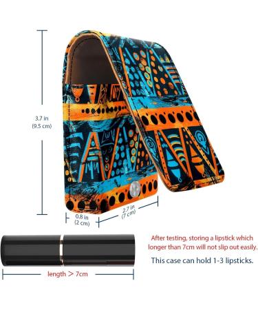 Travel Lipstick Organizer Case - Portable Makeup Bag with Mirror | Flower Africa Boho Design - Buy Online on GoSupps.com