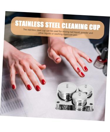 FOMIYES 5 Sets Nail Art Storage Jar Container with Lid Metal Bracket Manicure Cup Dappen Dish Cup Mini Nail Polish Kit U as Acrilicas Metal Holder Metal Stand Liquid Stainless Steel Tool - Buy Online on GoSupps.com