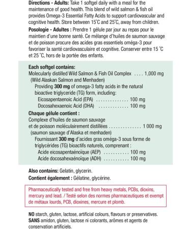 Jamieson Omega-3 Complex Wild Salmon and Fish Oils 1 000 mg - Buy Online on GoSupps.com