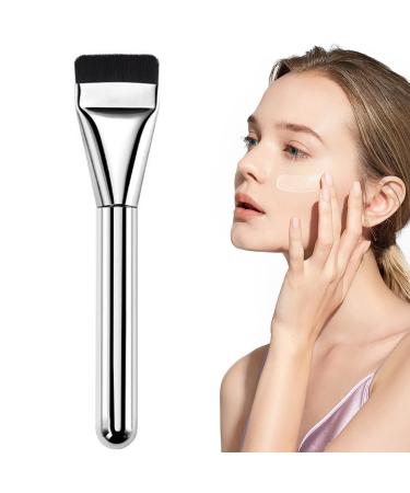Flat Brush 5.4'' Flat Makeup Brush Thin Blade Liquid Brush Soft Bristles Contour Brush Concealer Brush for Streak-Free Coverage Natural Finish Flat Brush