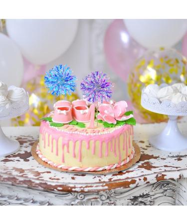 BlingABC 30Pack Foil Firework Cake Toppers 6 Colors Sparkle Tinsel Cupcake Topper Cocktail Picks Decoration for Birthday Wedding Ceremony Party Supplies - Buy Online on GoSupps.com