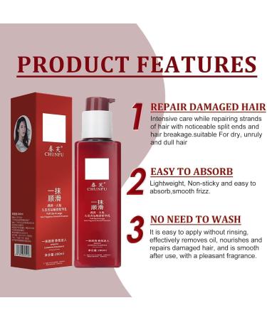 Chunfu Hair Mask Smoothing Essence Dry and Damaged Hair Mask Smooth Leave-in Conditioner Repairs Dry and Damaged Hair - Buy Online on GoSupps.com