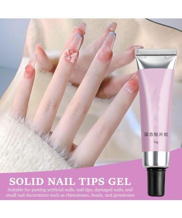 Solid Gel Nail Glue Solid Nail Glue Gel - Solid Gel Glue for Nails | Long Lasting Clear UV Nail Glue Press On Nail Adhesive for False Nails appuy - Buy Online on GoSupps.com