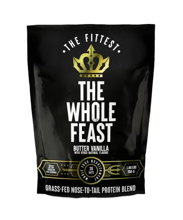 Whole Feast Carnivore Protein Powder/Buttery Vanilla - Nose-to-Tail Organ Blend (Liver, Colostrum, Whole Bone, Heart) Strength Makes All Other Values Possible | The Fittest Butter Vanilla