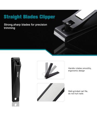 BEZOX Nail Clippers Set Heavy Duty Stainless Steel Toenail Clippers for Thick Nails - Curved and Straight Blade Cutters for Precise Nail Shaping and Cuticle Trimming - Buy Online on GoSupps.com