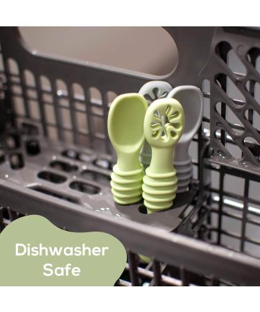 4 Pack Baby Silicone Spoons First + Second Stage Spoons Baby Feeding Spoons BPA Free Self Feeding Baby Spoons Baby & Toddler Utensil o1baby (Grey Green) - Buy Online on GoSupps.com