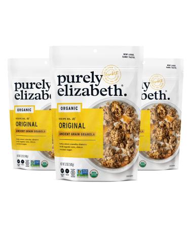 Purely Elizabeth Organic Original, Ancient Grain Granola, Gluten-Free, Non-GMO (3 Ct, 12oz Bags) 12 Ounce (Pack of 3) Original