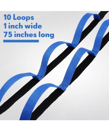 10-Loop Non-Elastic Yoga Strap Set for Stretching and Physical Therapy - Pilates, Exercise, Dance, Gymnastics - Buy Online on GoSupps.com