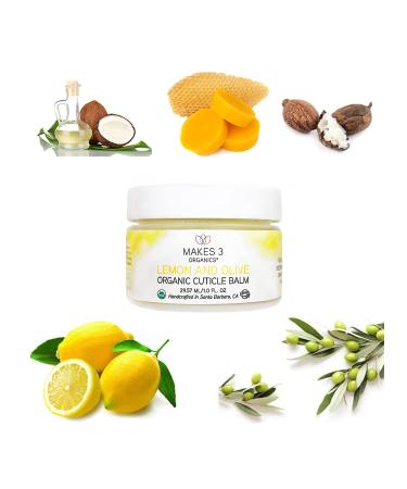 Organic Lemon & Olive Cuticle Balm (1 Fl. Oz) by Makes 3 Organics - Buy Online on GoSupps.com