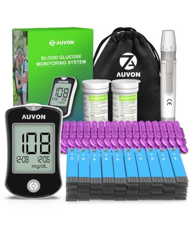 AUVON Blood Glucose Monitor Kit, High Accuracy Blood Sugar Test Kit with 100 Glucometer Strips, 100 30G Lancets, 1 Lancing Devices, I-QARE DS-W Diabetes Testing Kit, No Coding Required, Travel Size - Buy Online on GoSupps.com